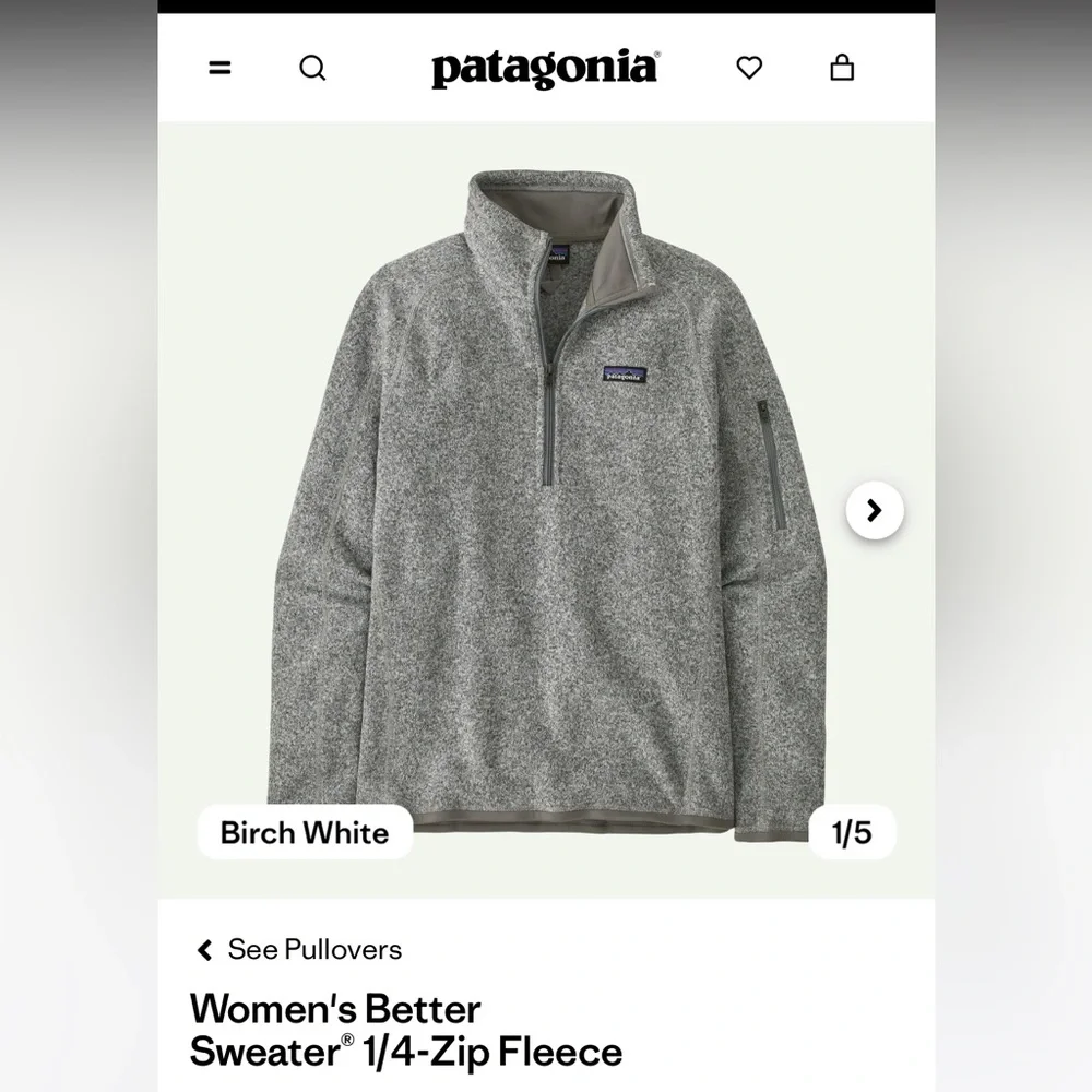 Patagonia Women's Better Sweater 1/4-Zip Fleece - Birch White - Picture 3 of 4